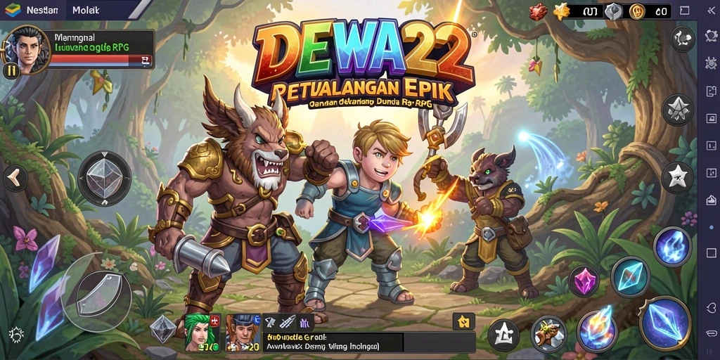 Tampilan gameplay menarik dalam DEWA22 dengan berbagai karakter dan petualangan.