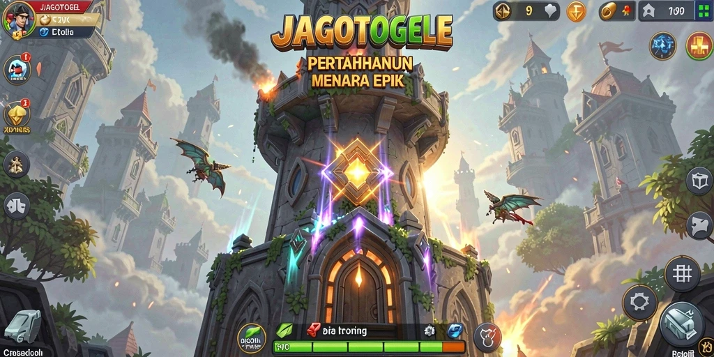 Tampilan menara pertahanan yang strategis dalam JAGOTOGEL.