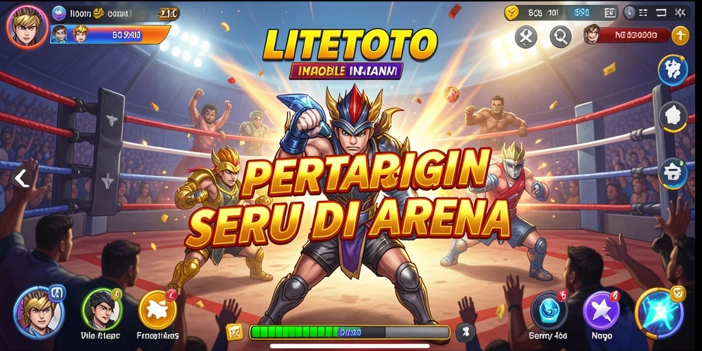 Screenshot gameplay LITETOTO dengan aksi pertarungan mendebarkan.