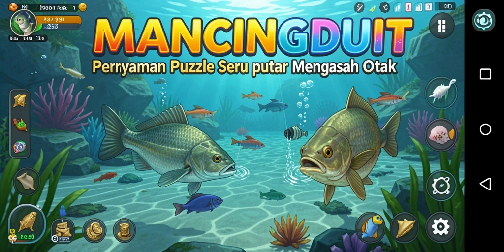 Tampilan seru gameplay MANCINGDUIT dengan berbagai puzzle.