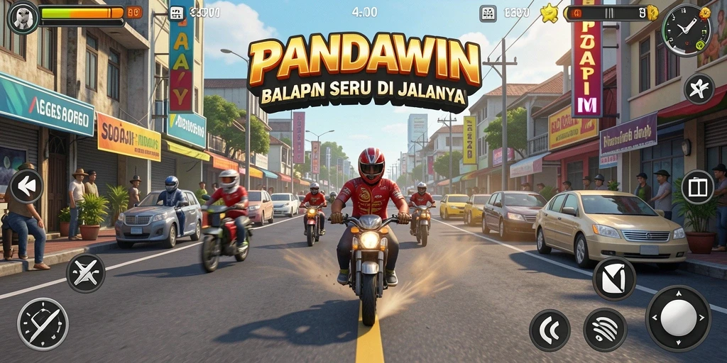 Screenshot gameplay balapan seru di PANDAWIN.