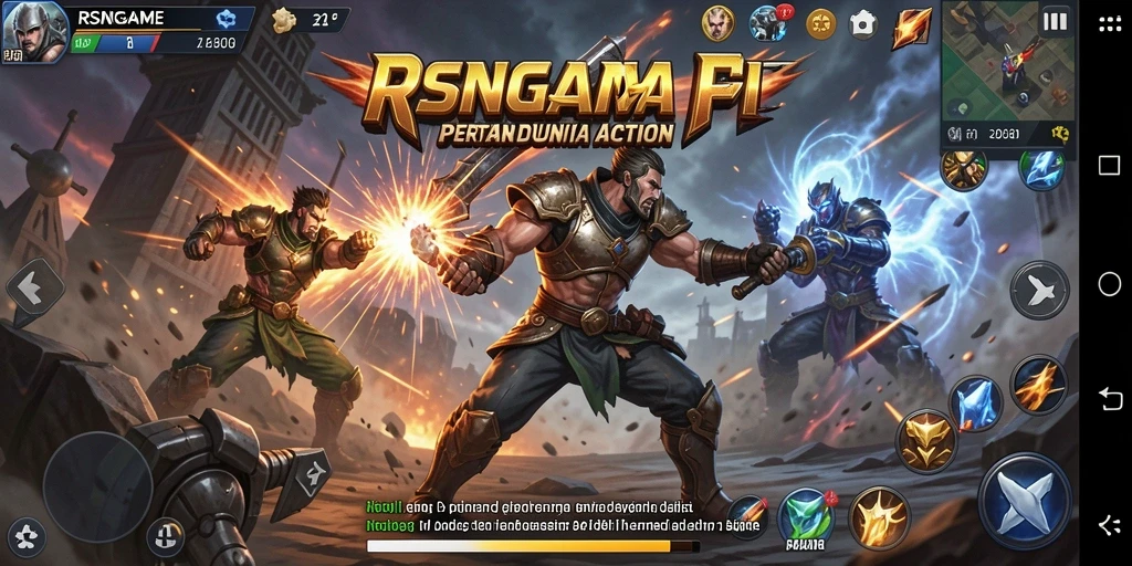 Screenshot RSNGAME menunjukkan aksi cepat dan pertempuran mendebarkan.