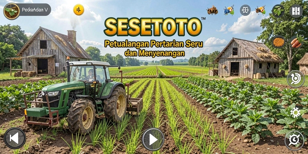 Tampilan menarik dari gameplay SESETOTO saat bertani dan berkebun.