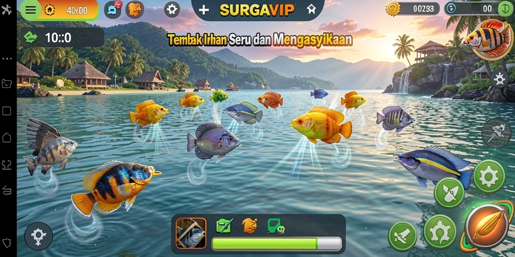 Tampilan gameplay seru Tembak Ikan di SURGAVIP.